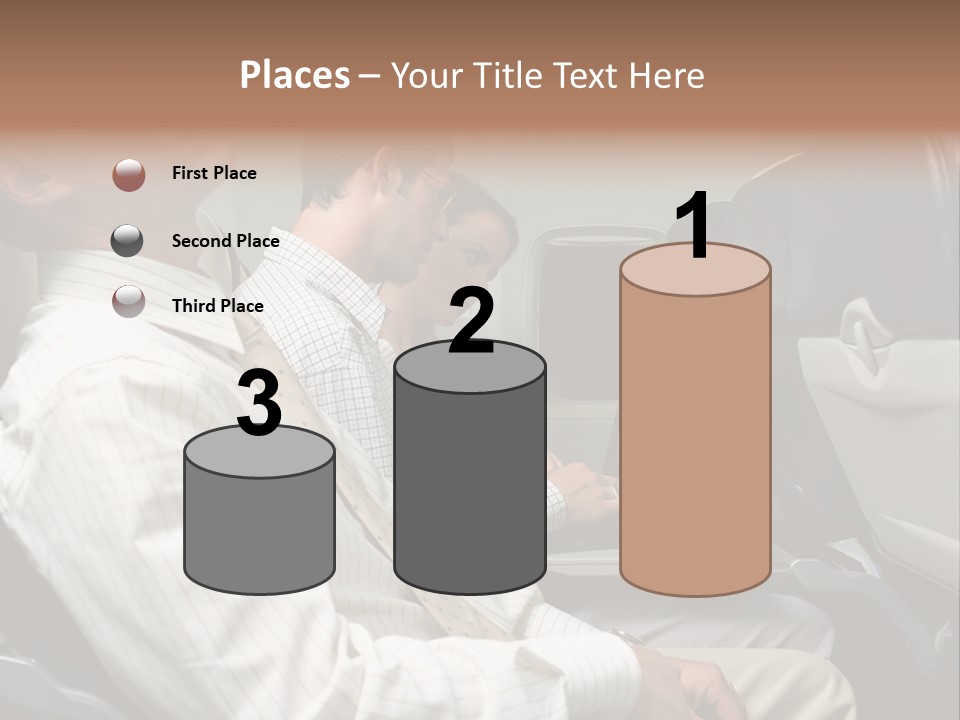 Business People On An Aeroplane PowerPoint Template