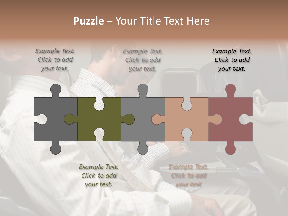 Business People On An Aeroplane PowerPoint Template