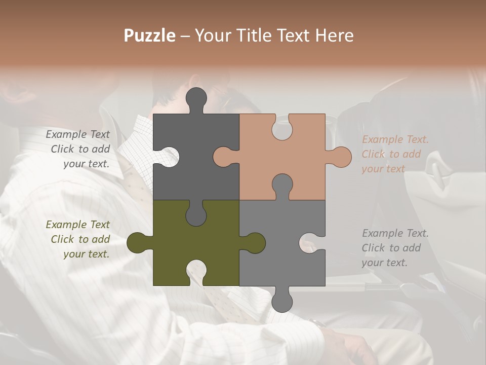 Business People On An Aeroplane PowerPoint Template