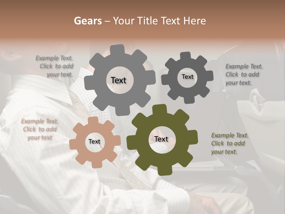 Business People On An Aeroplane PowerPoint Template