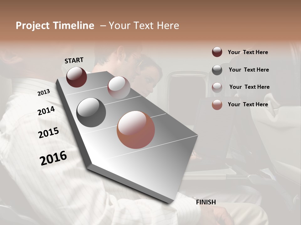 Business People On An Aeroplane PowerPoint Template