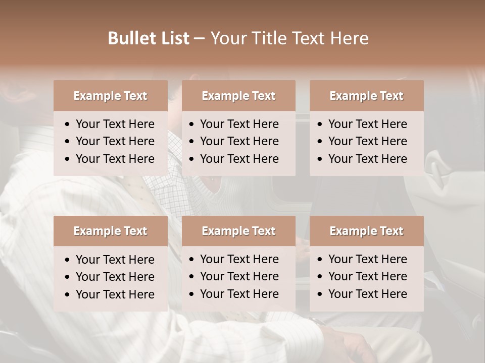 Business People On An Aeroplane PowerPoint Template