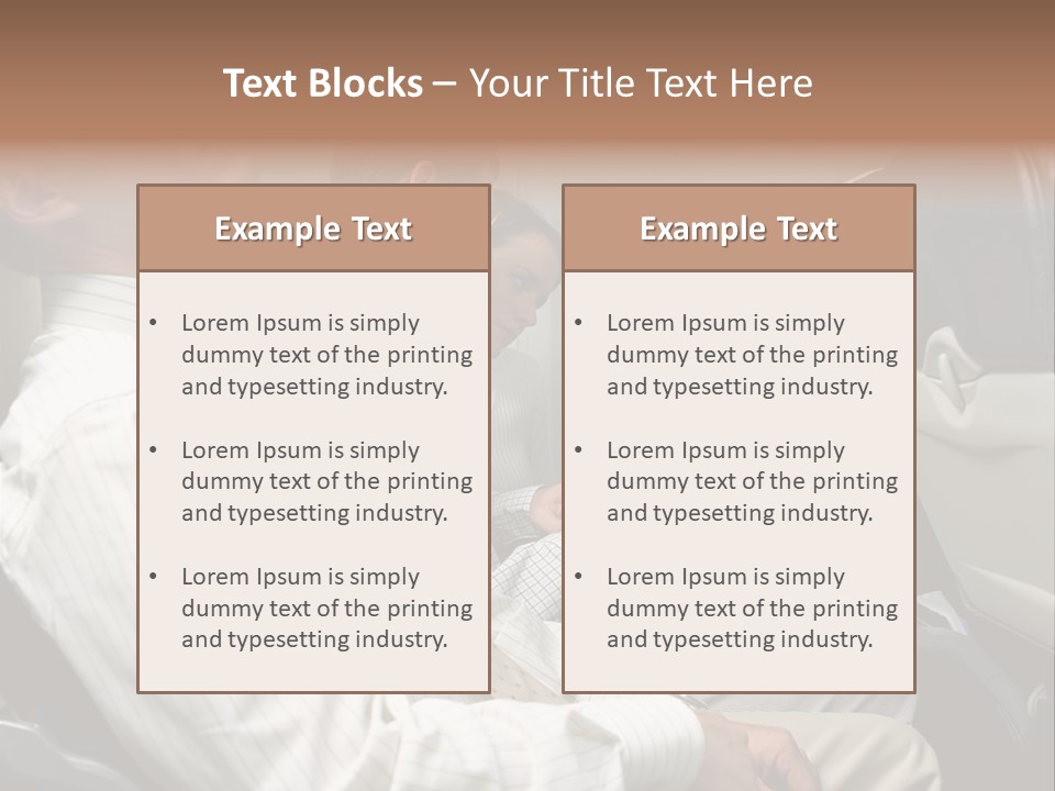 Business People On An Aeroplane PowerPoint Template