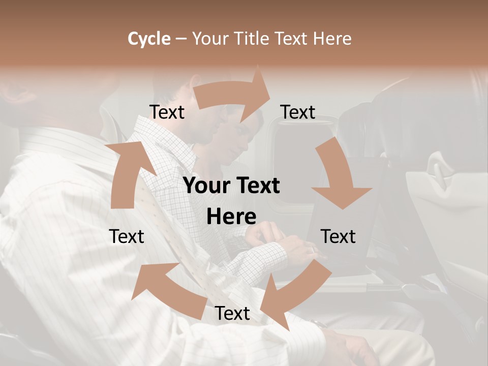 Business People On An Aeroplane PowerPoint Template