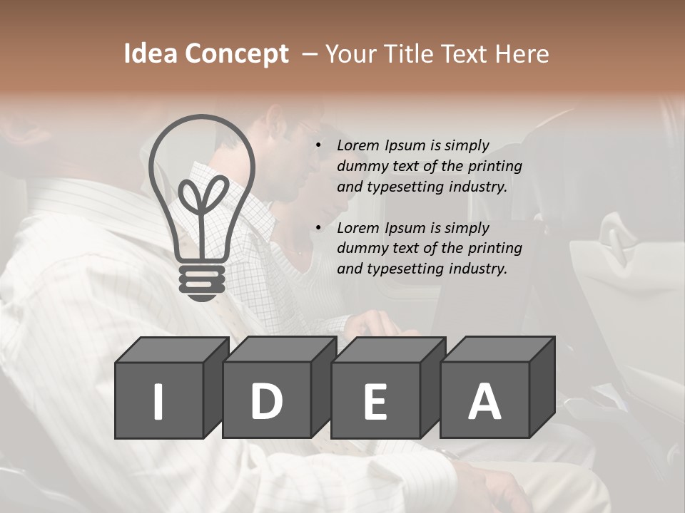 Business People On An Aeroplane PowerPoint Template