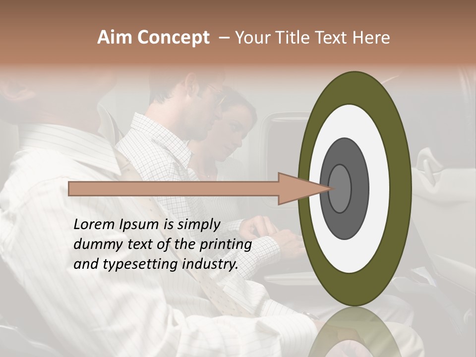Business People On An Aeroplane PowerPoint Template