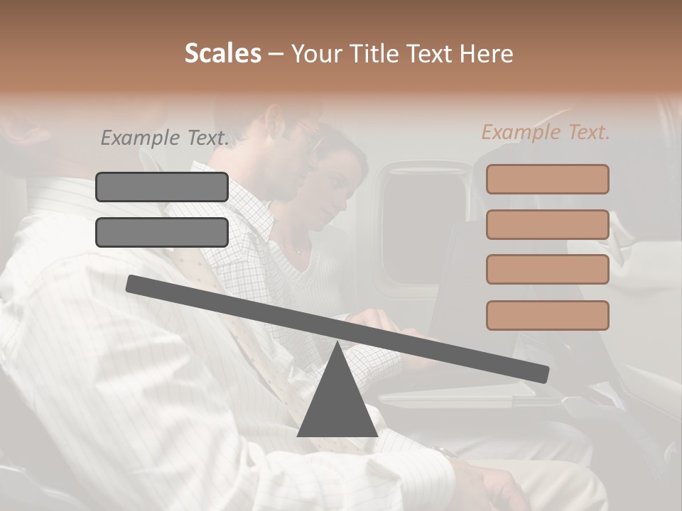 Business People On An Aeroplane PowerPoint Template