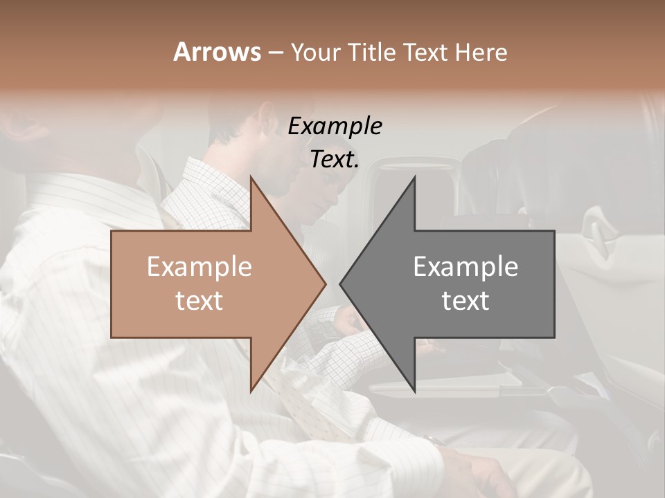 Business People On An Aeroplane PowerPoint Template