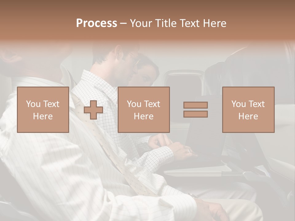 Business People On An Aeroplane PowerPoint Template