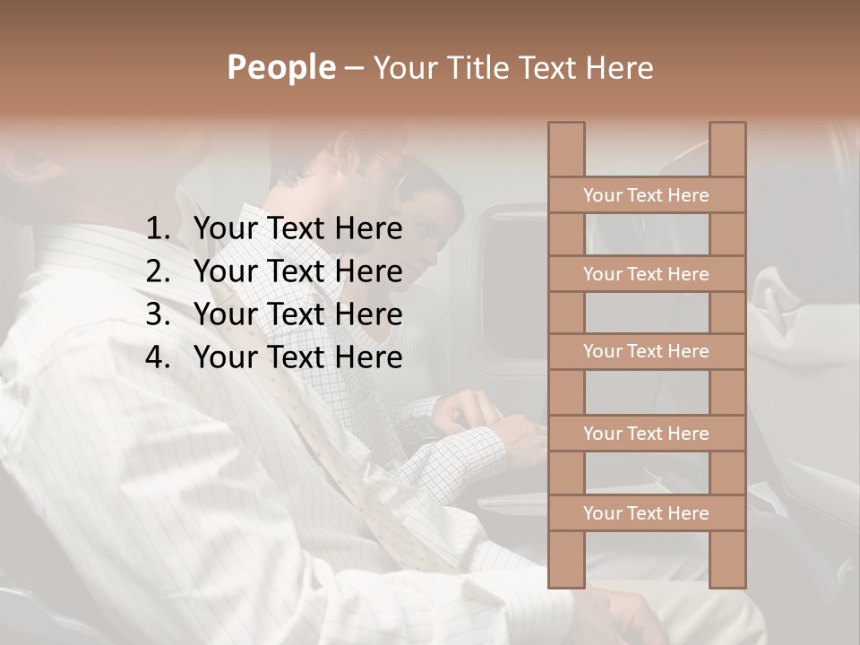 Business People On An Aeroplane PowerPoint Template