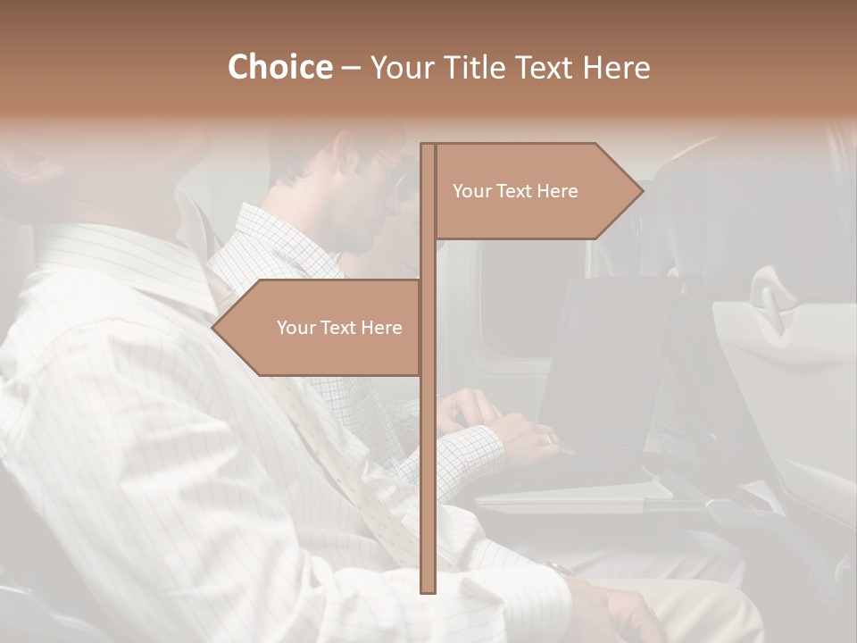 Business People On An Aeroplane PowerPoint Template