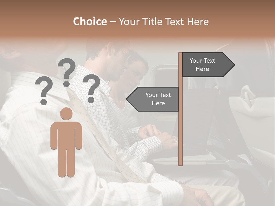Business People On An Aeroplane PowerPoint Template