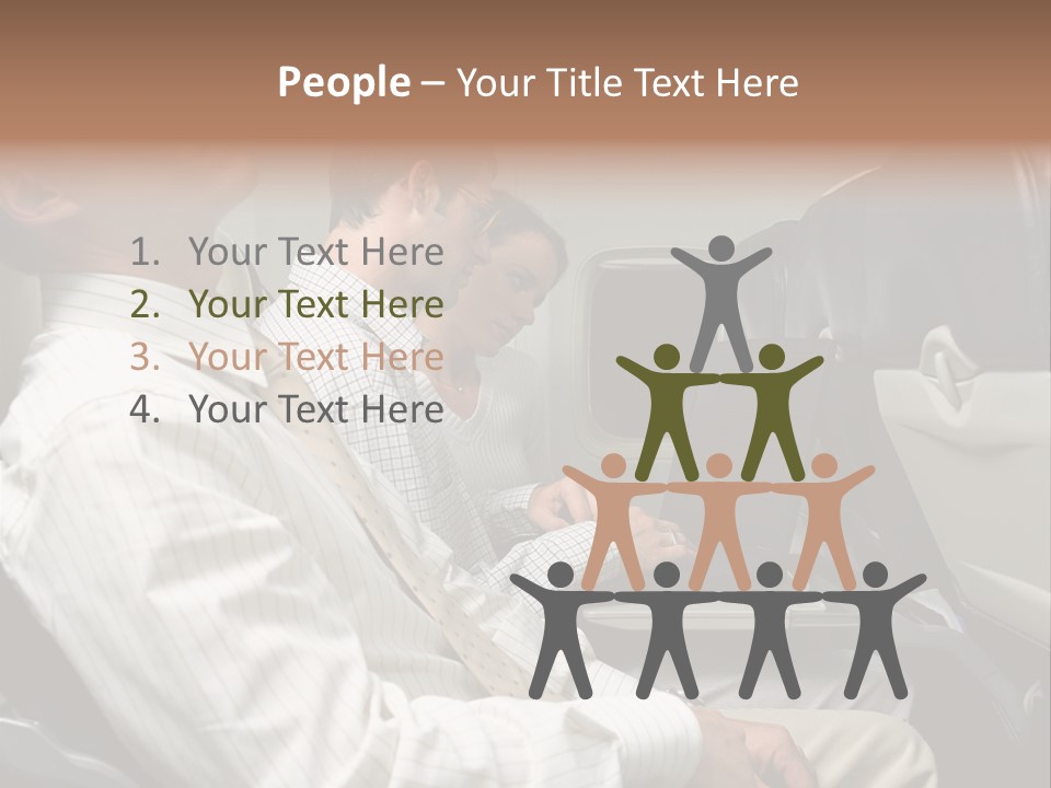 Business People On An Aeroplane PowerPoint Template