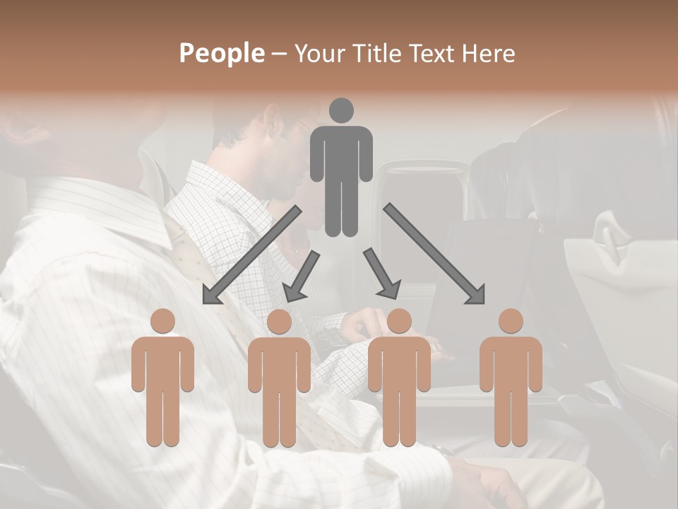 Business People On An Aeroplane PowerPoint Template