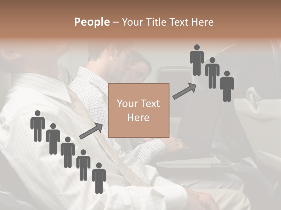 Business People On An Aeroplane PowerPoint Template