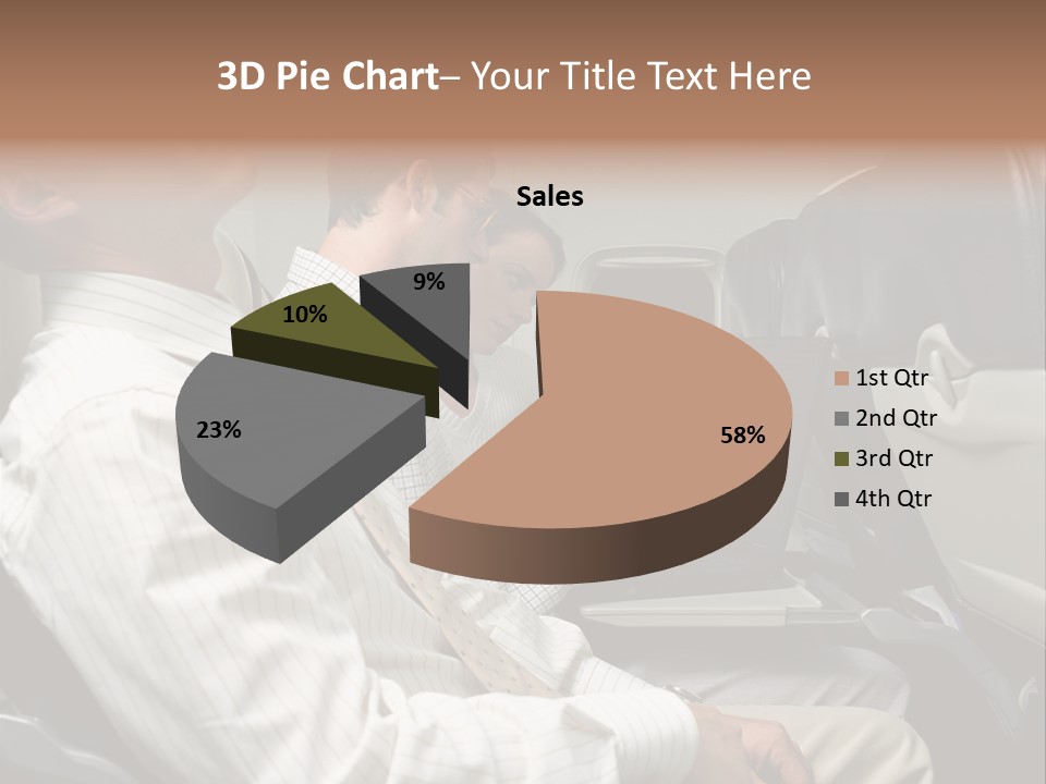 Business People On An Aeroplane PowerPoint Template