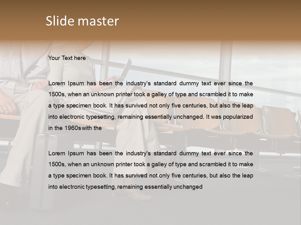 Two Colleagues In A Departure Lounge PowerPoint Template