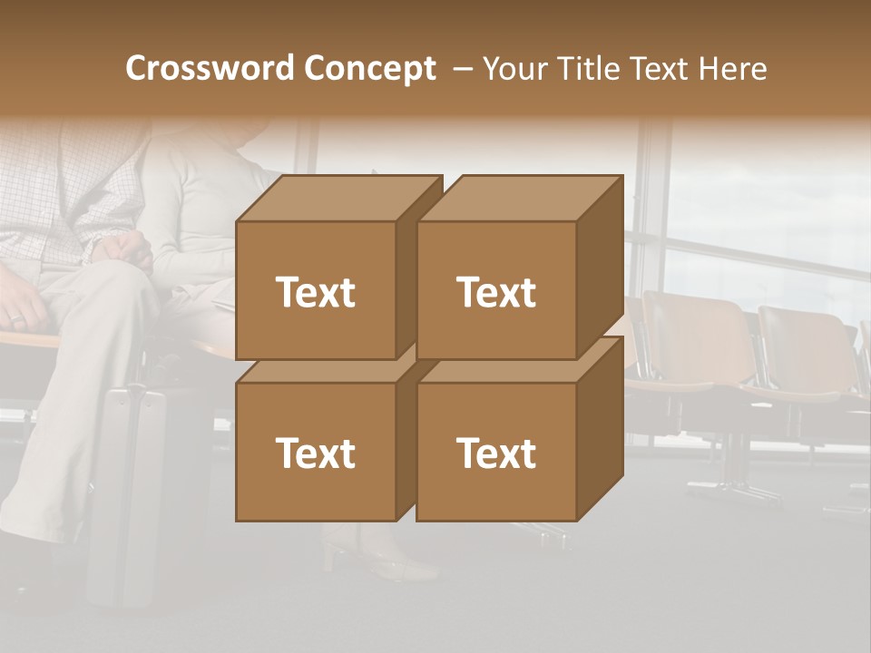 Two Colleagues In A Departure Lounge PowerPoint Template