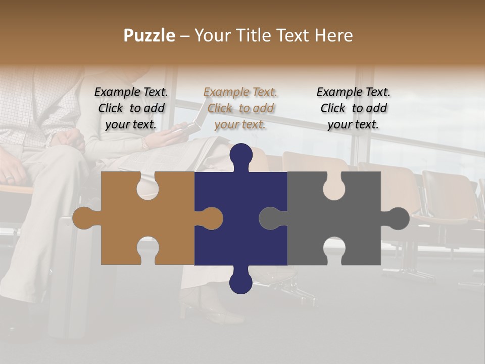 Two Colleagues In A Departure Lounge PowerPoint Template