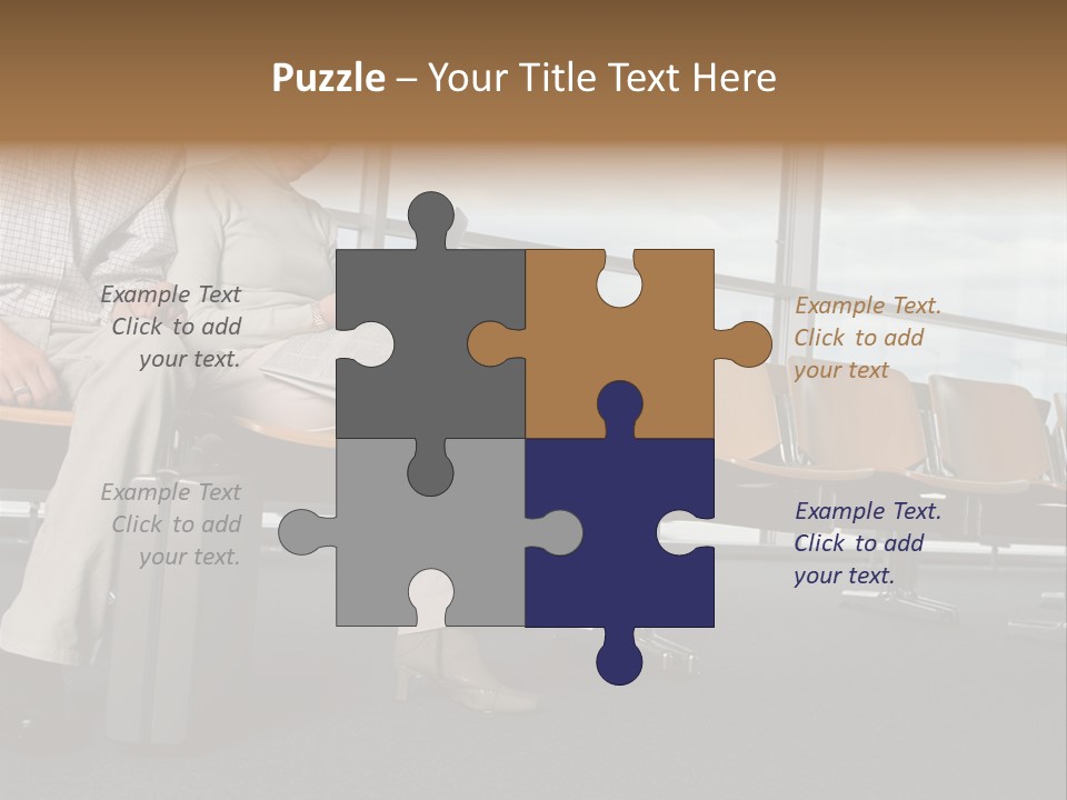 Two Colleagues In A Departure Lounge PowerPoint Template