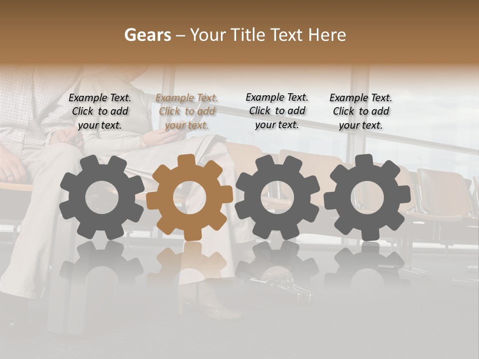 Two Colleagues In A Departure Lounge PowerPoint Template