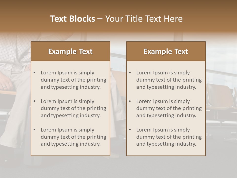 Two Colleagues In A Departure Lounge PowerPoint Template