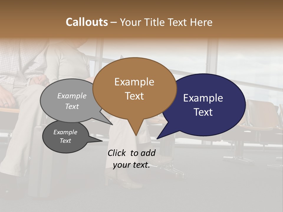 Two Colleagues In A Departure Lounge PowerPoint Template