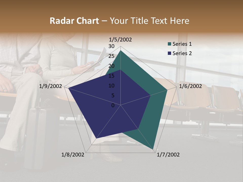 Two Colleagues In A Departure Lounge PowerPoint Template