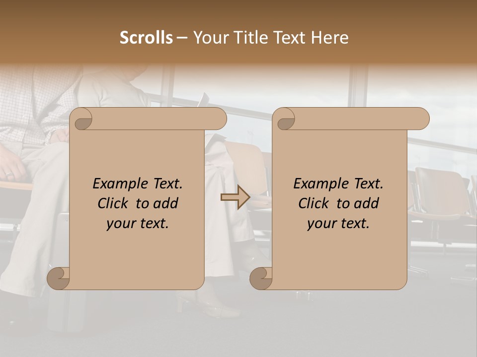 Two Colleagues In A Departure Lounge PowerPoint Template