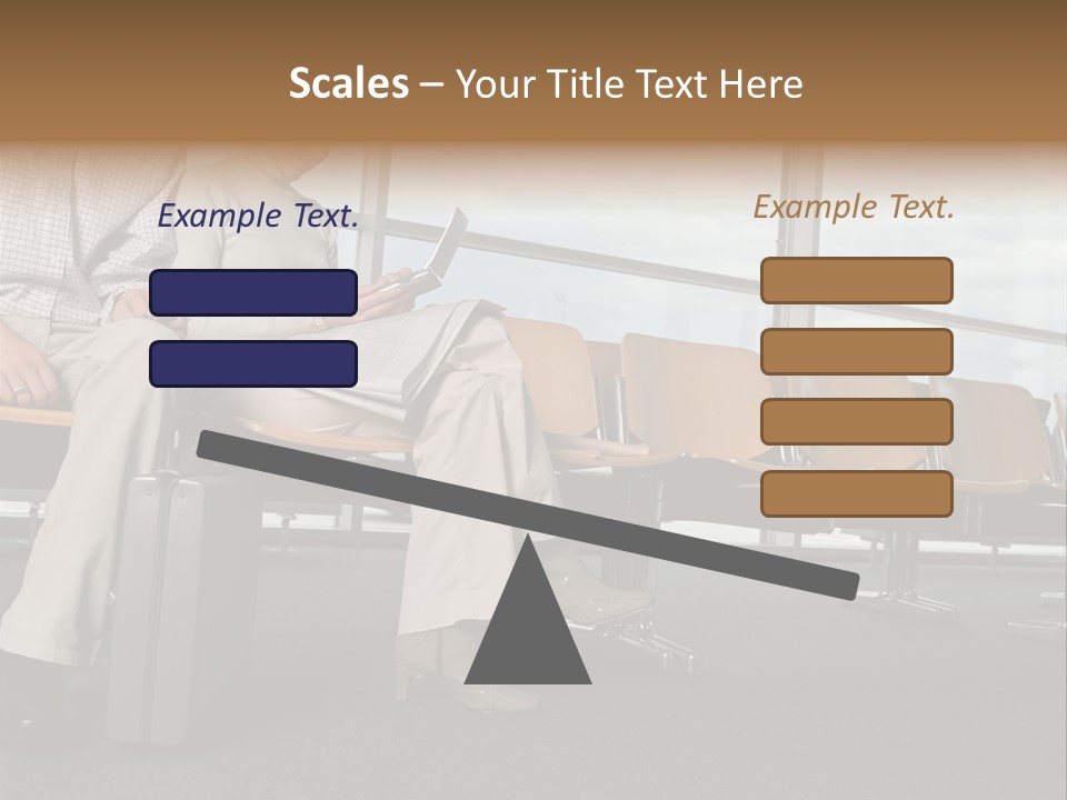 Two Colleagues In A Departure Lounge PowerPoint Template