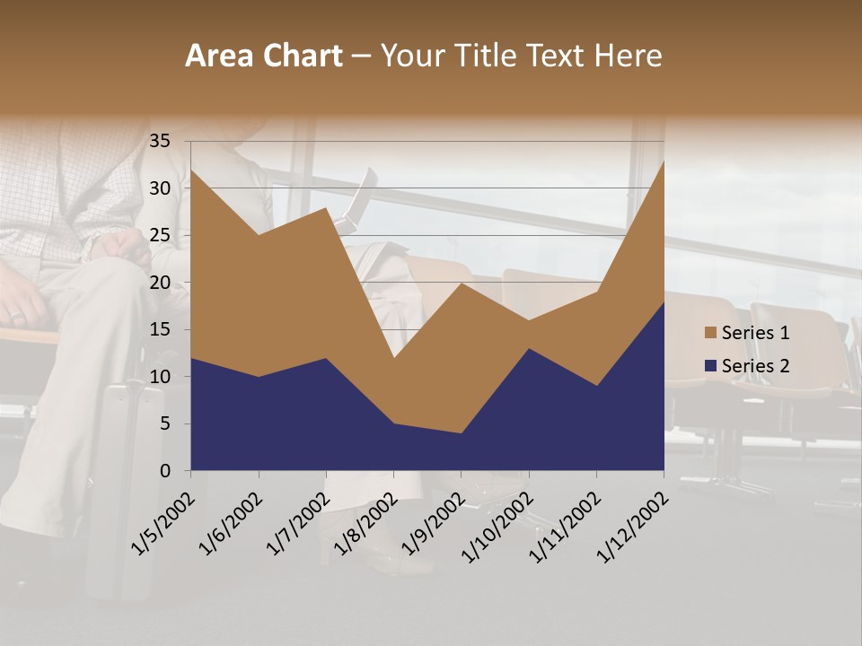 Two Colleagues In A Departure Lounge PowerPoint Template