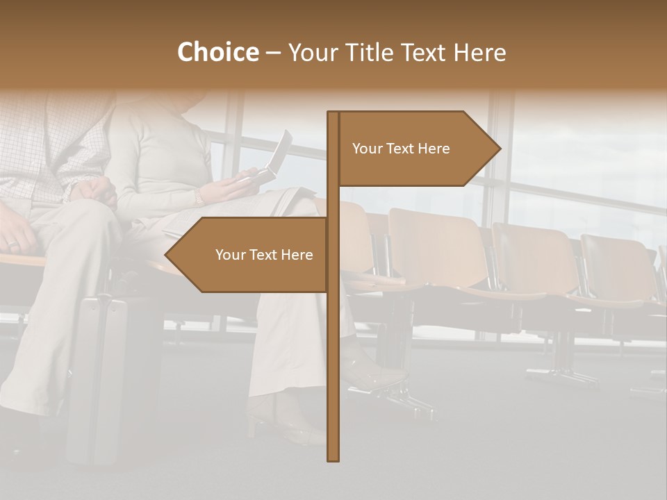 Two Colleagues In A Departure Lounge PowerPoint Template