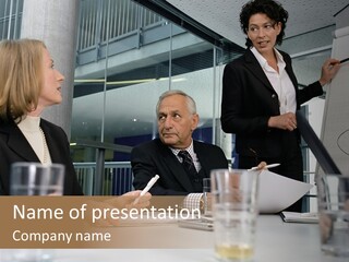 Businesswoman Giving Presentation PowerPoint Template