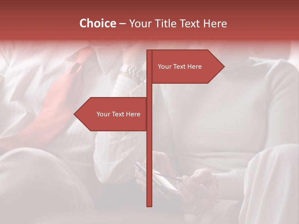 Business People In A Taxi PowerPoint Template