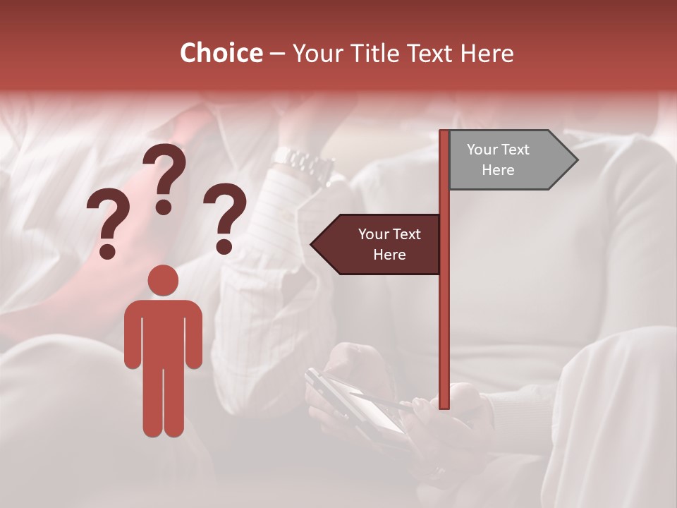 Business People In A Taxi PowerPoint Template