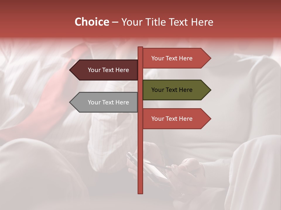 Business People In A Taxi PowerPoint Template