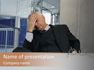 Tired Businessman PowerPoint Template