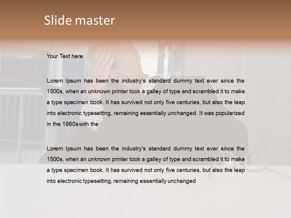 Tired Businessman PowerPoint Template