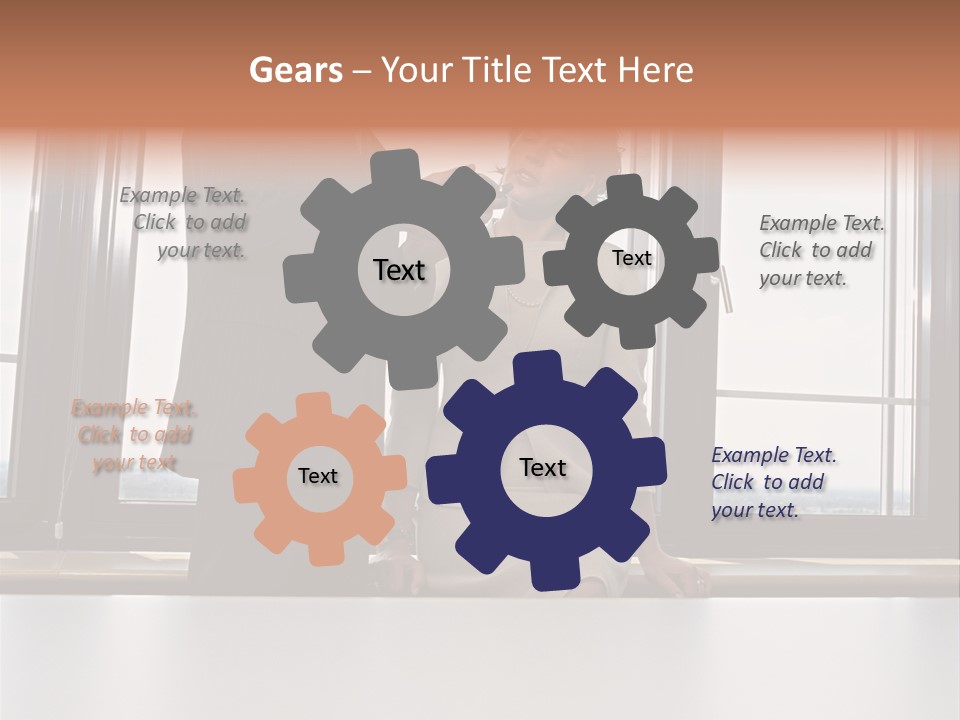 Business People With Palmtop PowerPoint Template