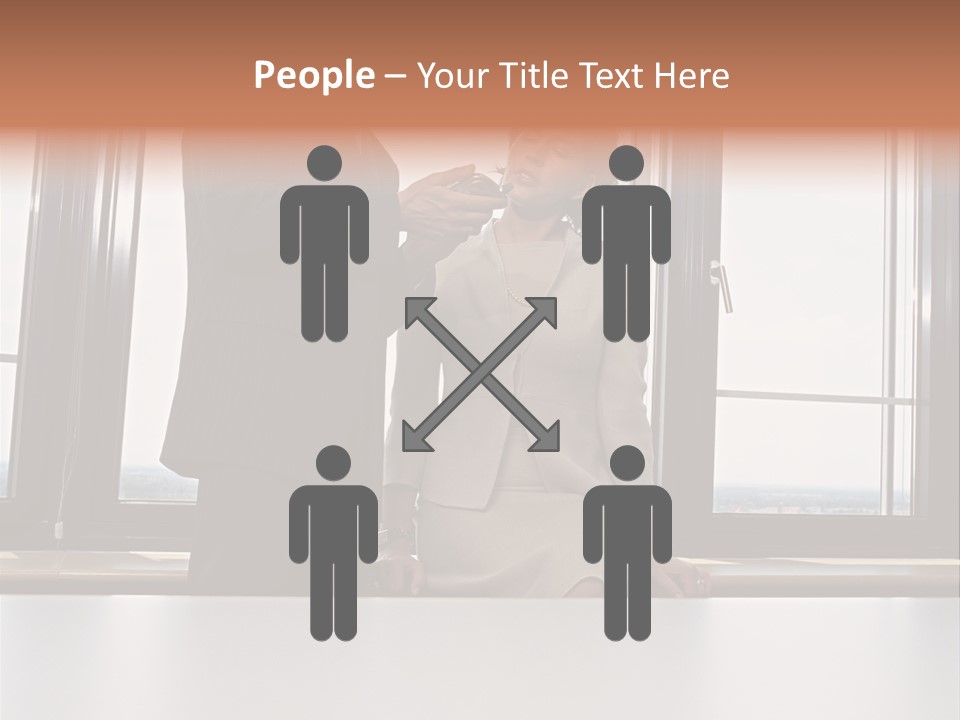 Business People With Palmtop PowerPoint Template