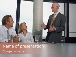 Brainstorm Mature Laptopcomputer PowerPoint Template