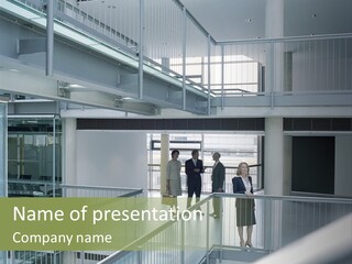 Railing Meeting Caucasian PowerPoint Template