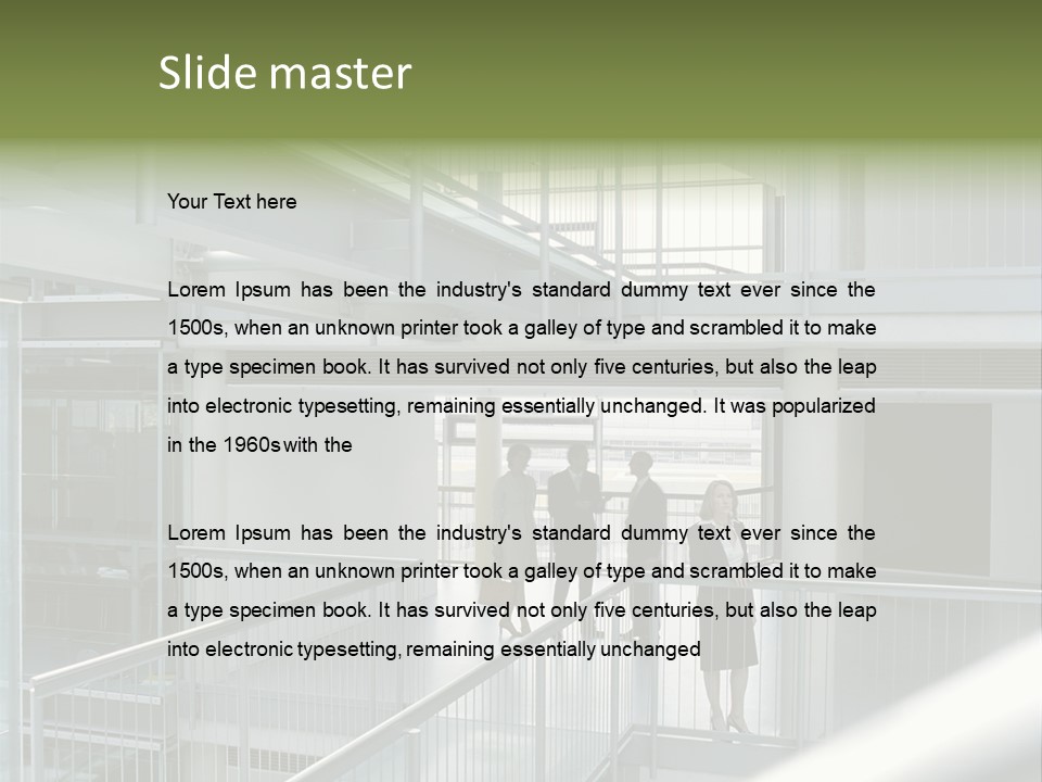 Railing Meeting Caucasian PowerPoint Template