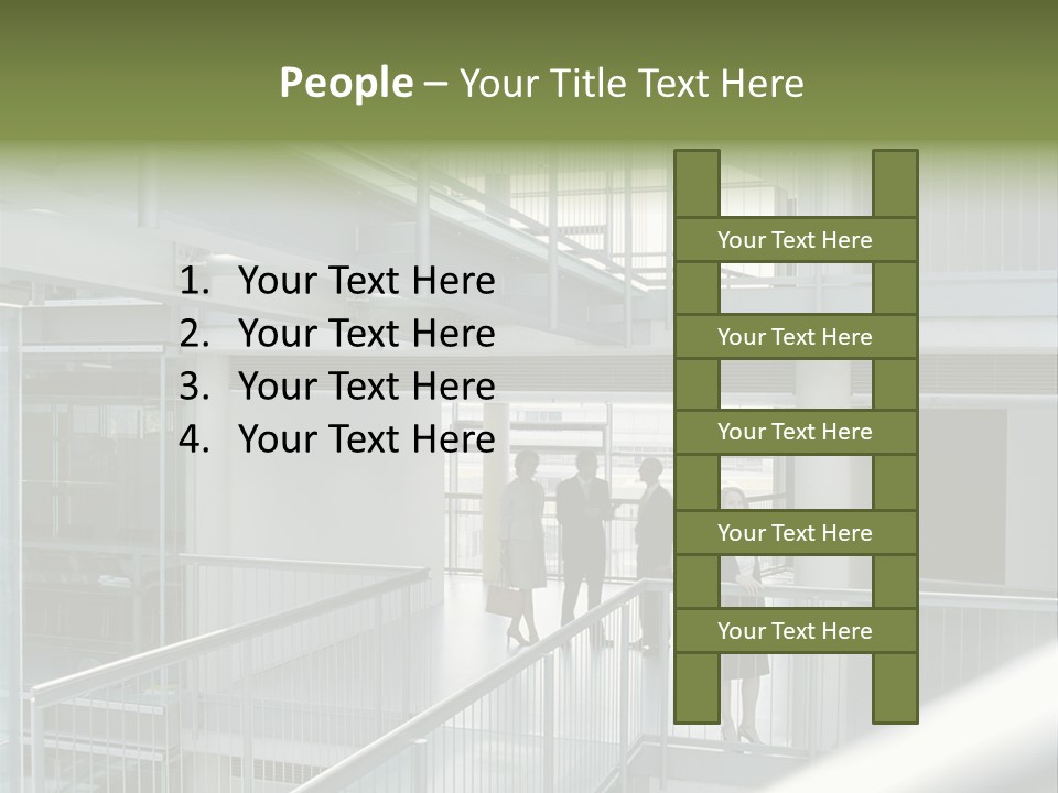 Railing Meeting Caucasian PowerPoint Template