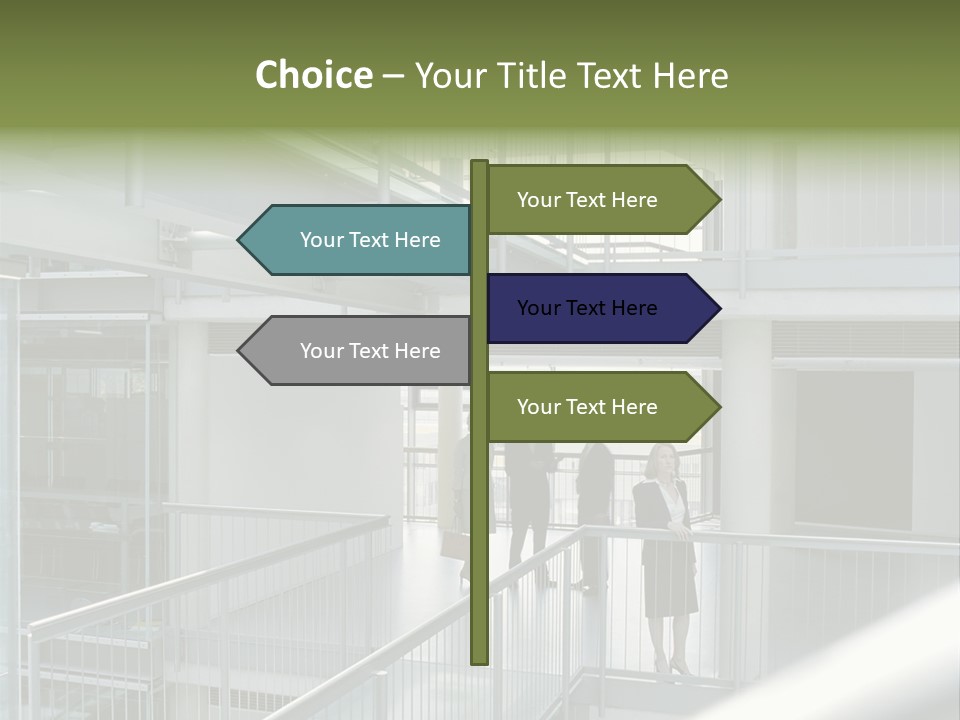 Railing Meeting Caucasian PowerPoint Template