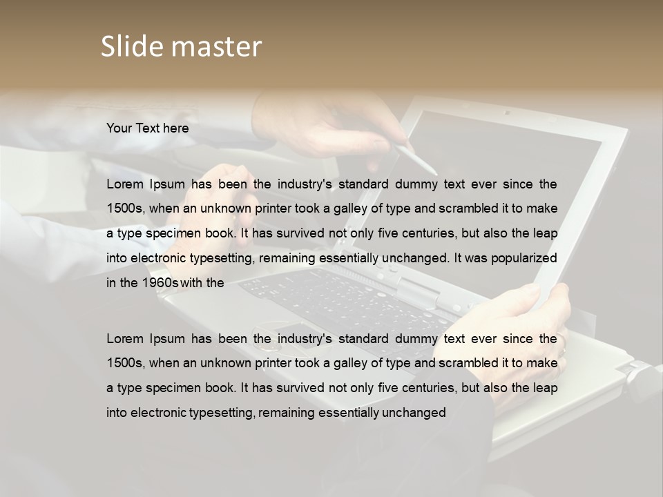 Business People Using Laptop On An Aeroplane PowerPoint Template