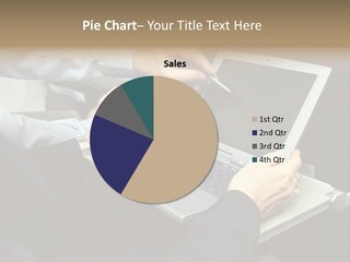 Business People Using Laptop On An Aeroplane PowerPoint Template