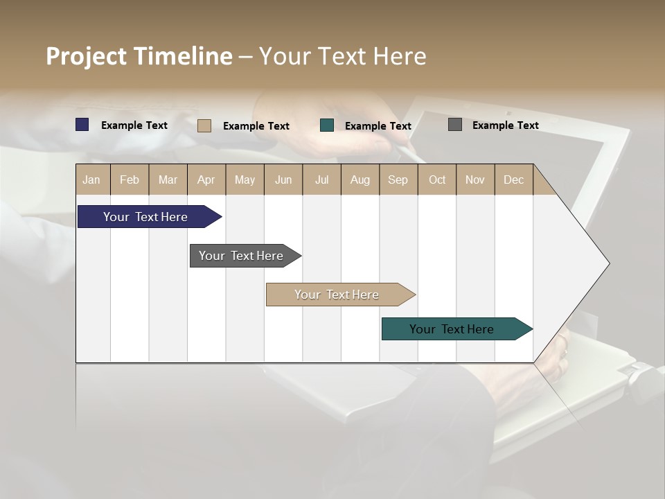 Business People Using Laptop On An Aeroplane PowerPoint Template