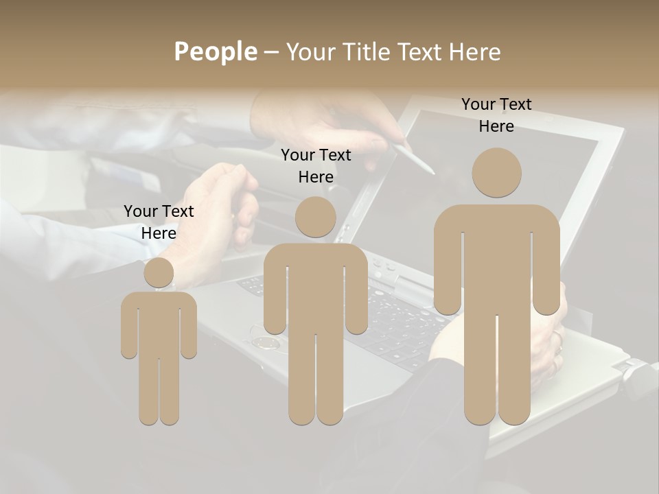 Business People Using Laptop On An Aeroplane PowerPoint Template