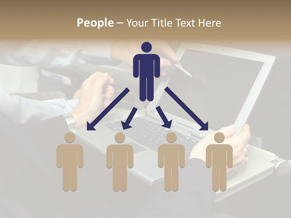 Business People Using Laptop On An Aeroplane PowerPoint Template